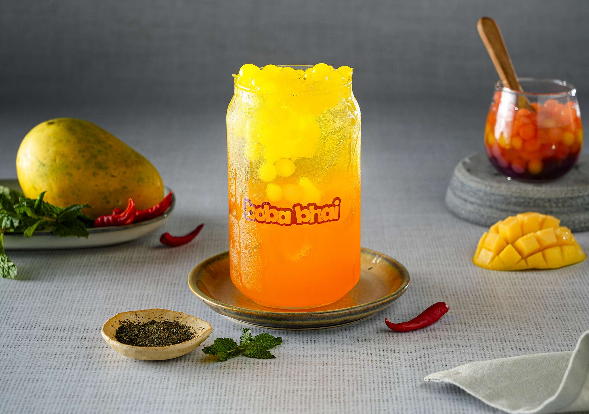 Chilli Alphanso Mango Iced Tea with Bubbles