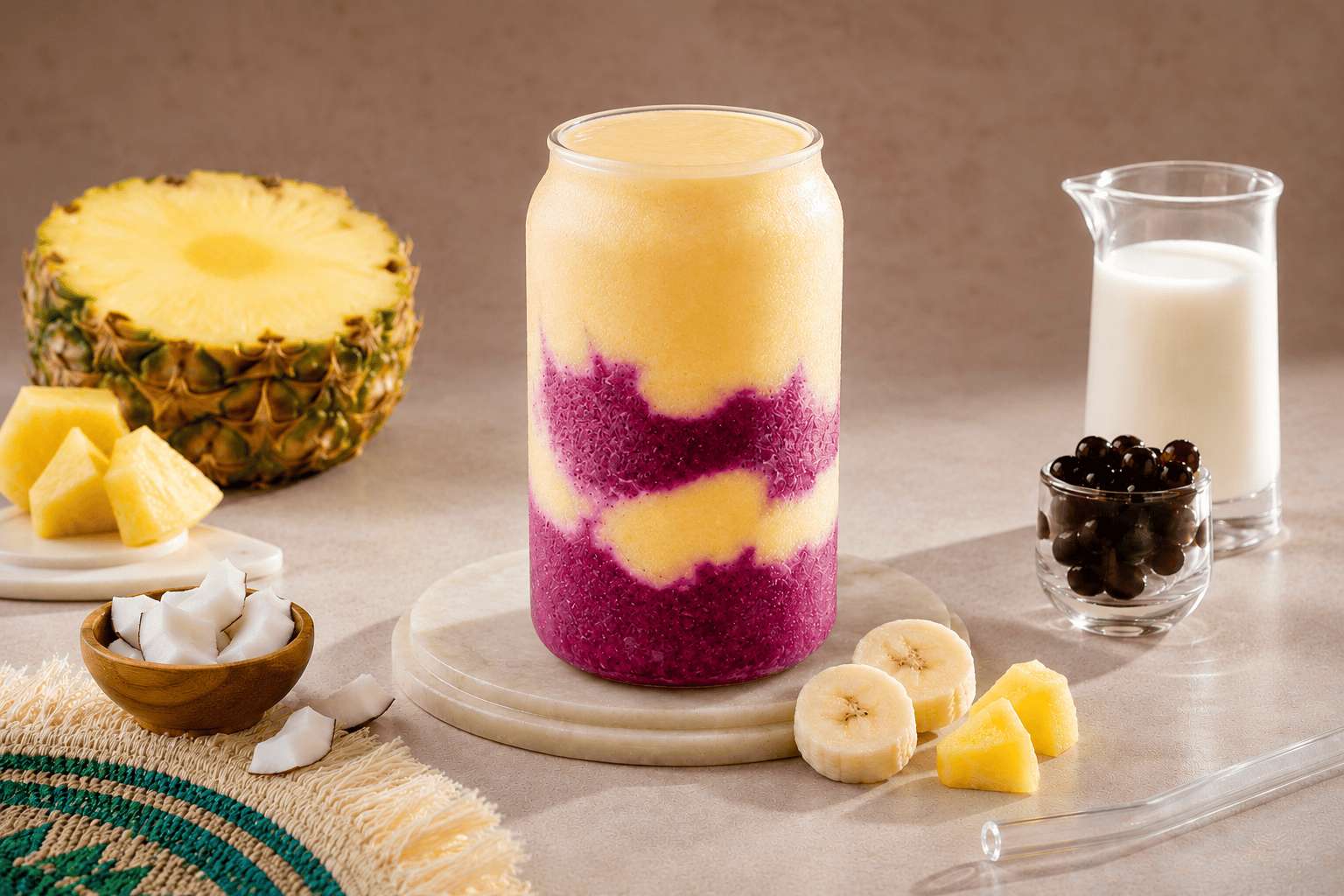 Pineapple coconut banana smoothie