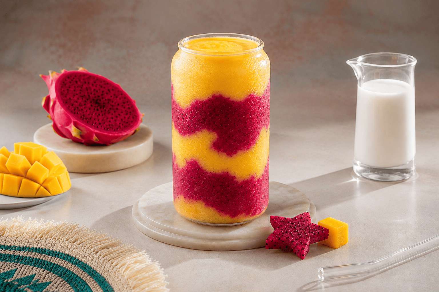 Mango dragonfruit smoothie