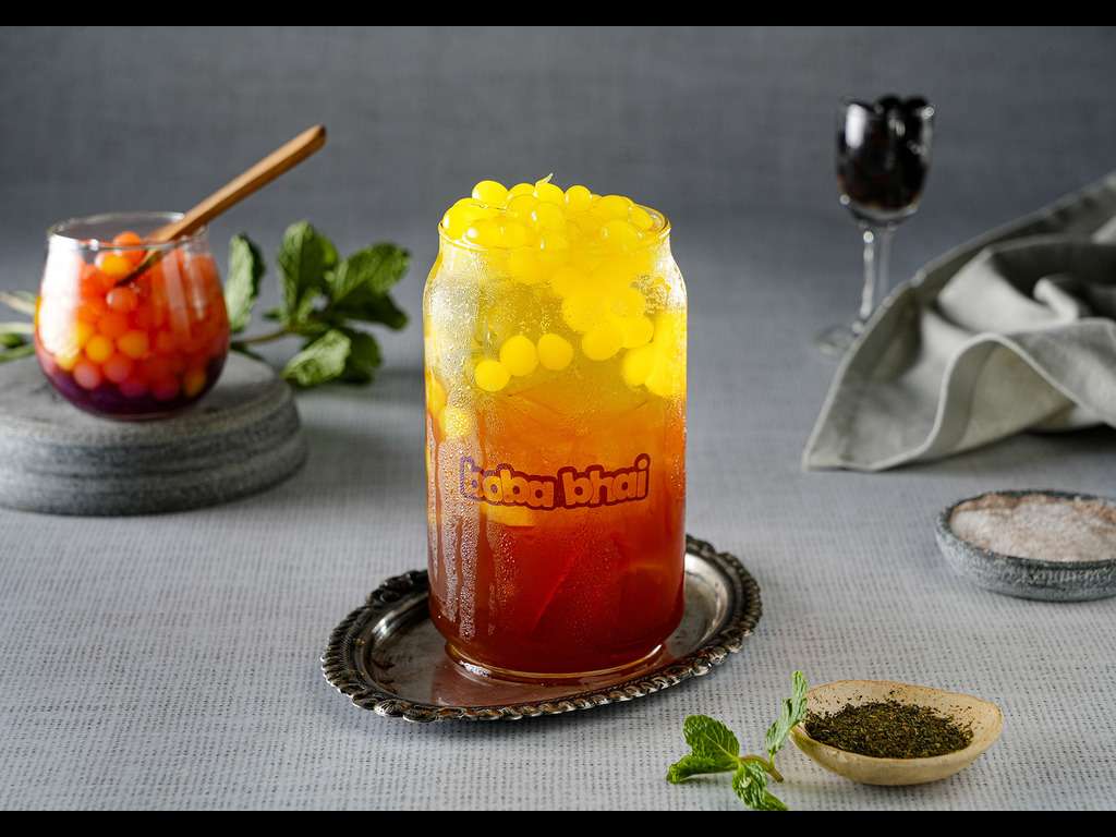 Peach Iced Tea with Bubbles