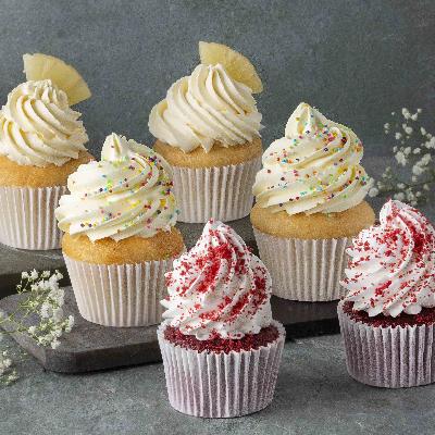 Set Of 2 Each Of Red Velvet ,Pineapple And Vanilla Cup Cake