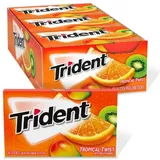 TRIDENT TROPICAL SUGAR FREE GUM 90