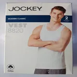 JOCKEY MODERN CLASSIC VEST WHITE S 8820 2PCS