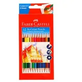 FABER CASTELL 6 BI-COLOUR PENCILS 12 SHADES 80