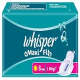 WHISPER MAXI FIT 8 PADS REGULAR