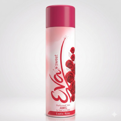 EVA SWEET PERFUMED TALC EXOTIC ROSE 400G