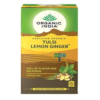 ORGANIC INDIA TULSI GREEN TEA LEMON GINGER 25BAGS