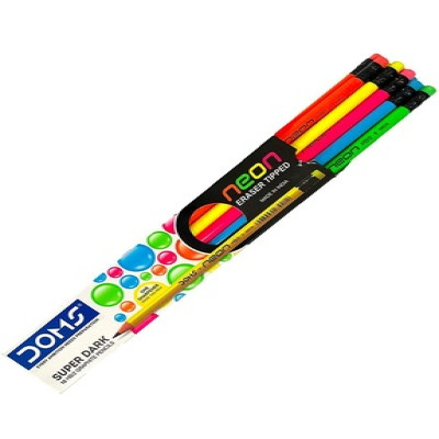 DOMS NEON ERASERS TIPPED PENCIL