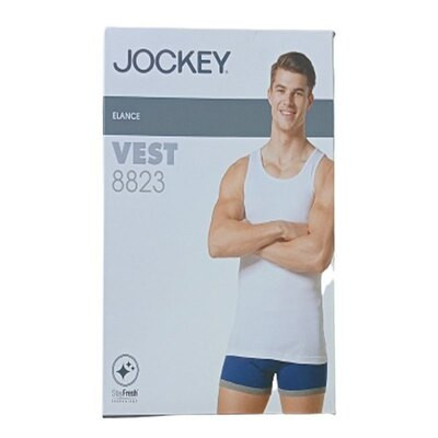 JOCKEY ELANCE VEST 8823 M WHITE 2PCS SET