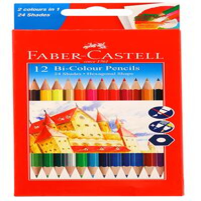 FABER CASTELL 12 BI-COLOUR PENCILS 24 SHADES 150