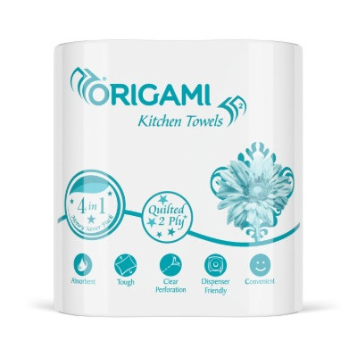 ORIGAMI KITCHEN TOWELS 4 IN 1 2 PLY 21CM*22CM
