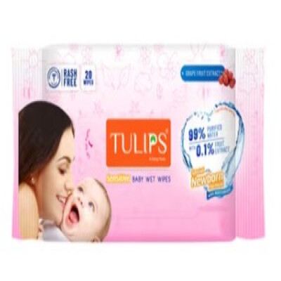 TULIPS SENSITIVE  BABY WET WIPES 20 N