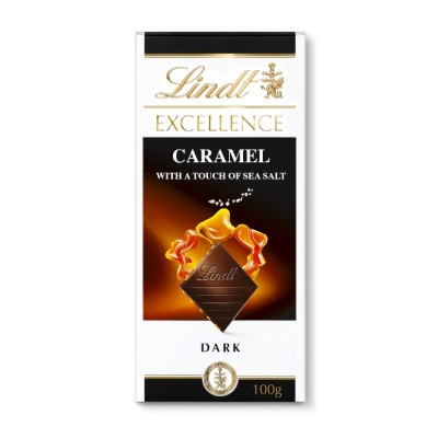 LINDT CARAMEL DARK CHOCOLATE 100G