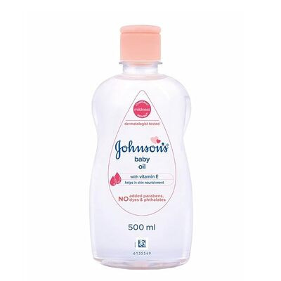 JOHNSONS BABY OIL WITH VITAMIN E 500ML