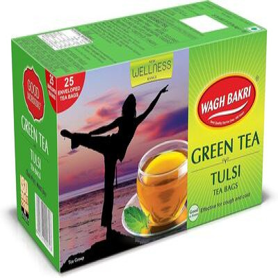 WAGH BAKRI GREEN TEA TULSI 25TEA BAGS