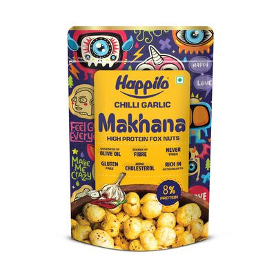 HAPPILO CHILLI GARLIC MAKHANA 60G