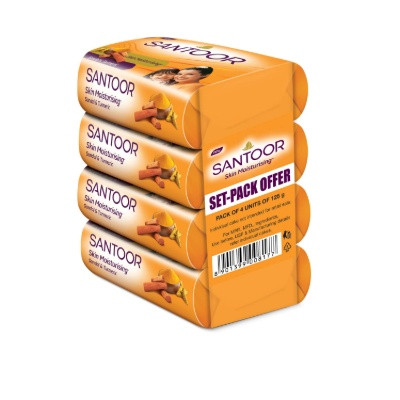 SANTOOR TOTAL SKIN CARE SANDAL TURMERIC SOAP4*100G