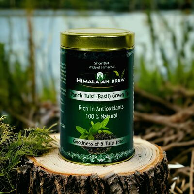 HIMALAYAN BREW PANCH TULSI BASIL GREEN TEA 90G TIN