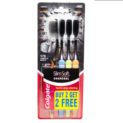 COLGATE SLIM SOFT CHARCOAL BUY 2 GET 2 FREE