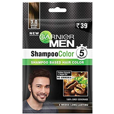 GARNIER MEN SHAMPOO COLOR BROWN BLACK 3.0