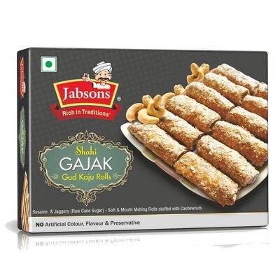 JABSONS SHAHI GAJAK GUD KAJU ROLLS 350G
