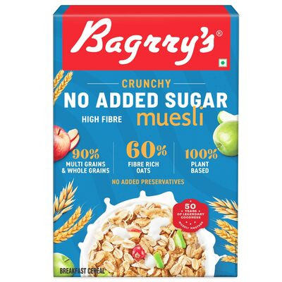 BAGRRYS CRUNCHY NO ADDED SUGAR MUESLI 500GM