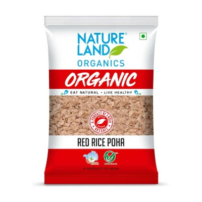 NATURE LAND ORGANIC RED RICE POHA 500G