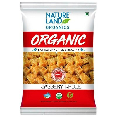 NATURE LAND ORGANICS JAGGERY WHOLE 500G