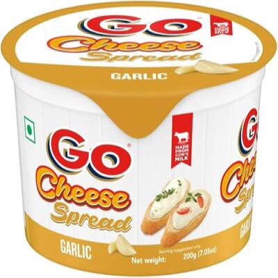 GO CHEESE SPREAD GARLIC 200G