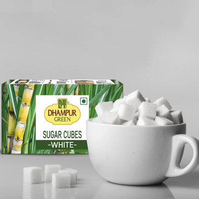 DHAMPUR GREEN WHITE SUGAR CUBES 500G