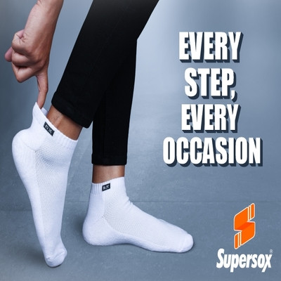 SUPERSOX SPORTS COTTON TITAN PLAIN ANKLE WHITE