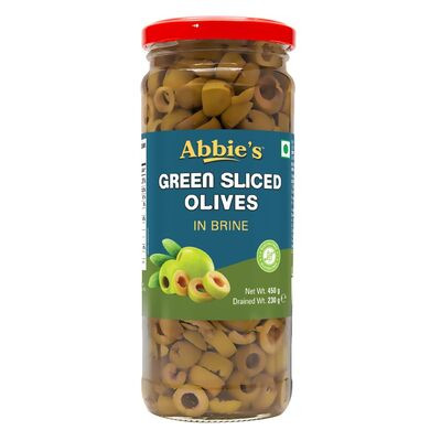 ABBIE'S GREEN SLICED OLIVES 450G