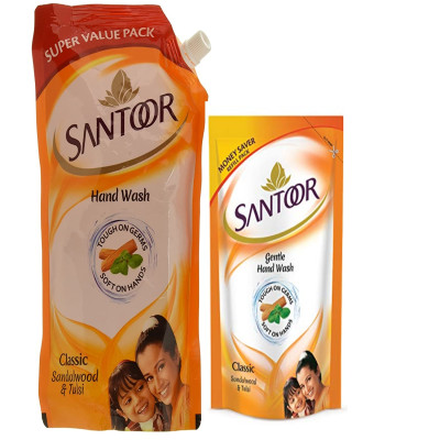 SANTOOR HANDWASH CLASSIC SANDALWOOD & TULSI 750ML