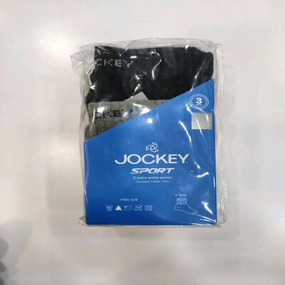 JOCKEY SPORT 3 PAIRS ANKLE SOCKS 7036 WHITE