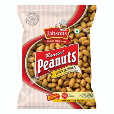 JABSONS ROASTED PEANUTS SPICY MASALA 140G