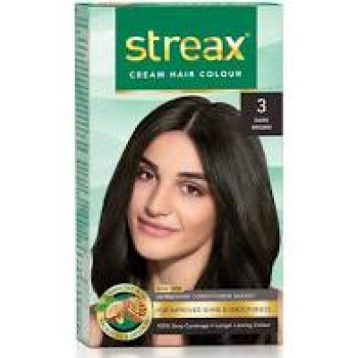 STREAX CREAM HAIR COLOUR 3 DARK BROWN