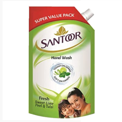 SANTOOR HANDWASH FRESH SWEET LIME PEEL TULSI 750ML
