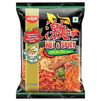 NISSAN GEKI HOT & SPICY KOREAN VEG NOODLE 80G