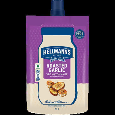HELLMANNS ROASTED GARLIC VEG MAYONNAISE 85G