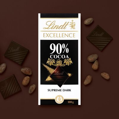 LINDT SUPREME DARK 90% COCOA 100G
