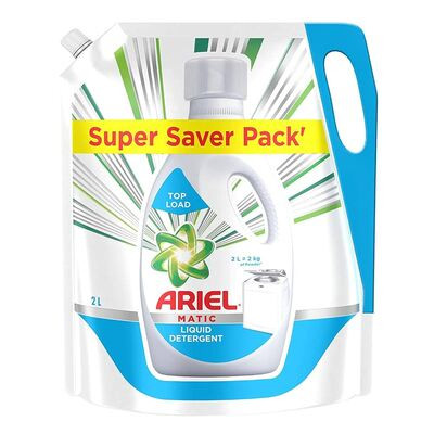 ARIEL MATIC LIQUID DETERGENT TOP LOAD 2 LTR POUCH