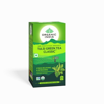 ORGANIC INDIA TULSI GREEN TEA CLASSIC 25 BAGS