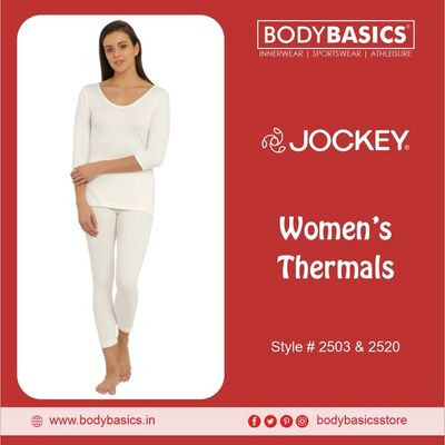 JOCKEY WOMAN THERMAL SLEEVE TOP 2503 S WHITE