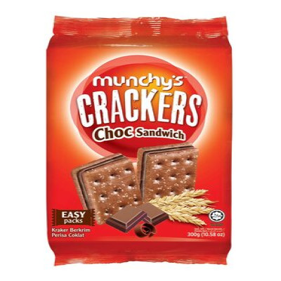 MUNCHEY CRACKERS CHOC SANDWICH 300G