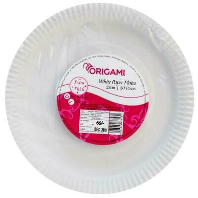 ORIGAMI WHITE PAPER PLATE 19CM 20