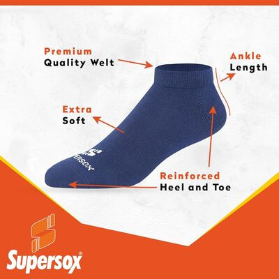 SUPERSOX  SPORTS COTTONTITAN PLAIN ANKLE ASST