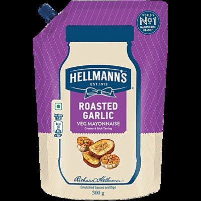 HELLMANNS ROASTED GARLIC VEG MAYONAISE 300G