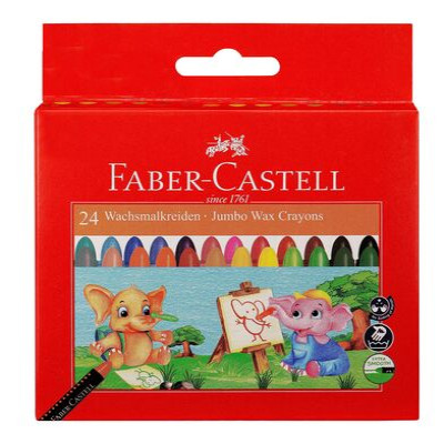 FABER CASTELL JUMBO WAX CRAYONS 24N