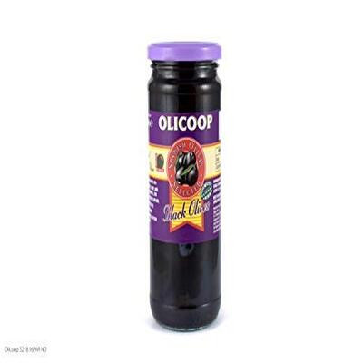 OLICOOP BLACK OLIVES PITTED 450G