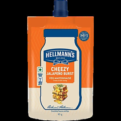 HELLMANNS CHEEZY JALAPENO BURST VEG MAYONAISE 85G